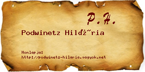 Podwinetz Hilária névjegykártya